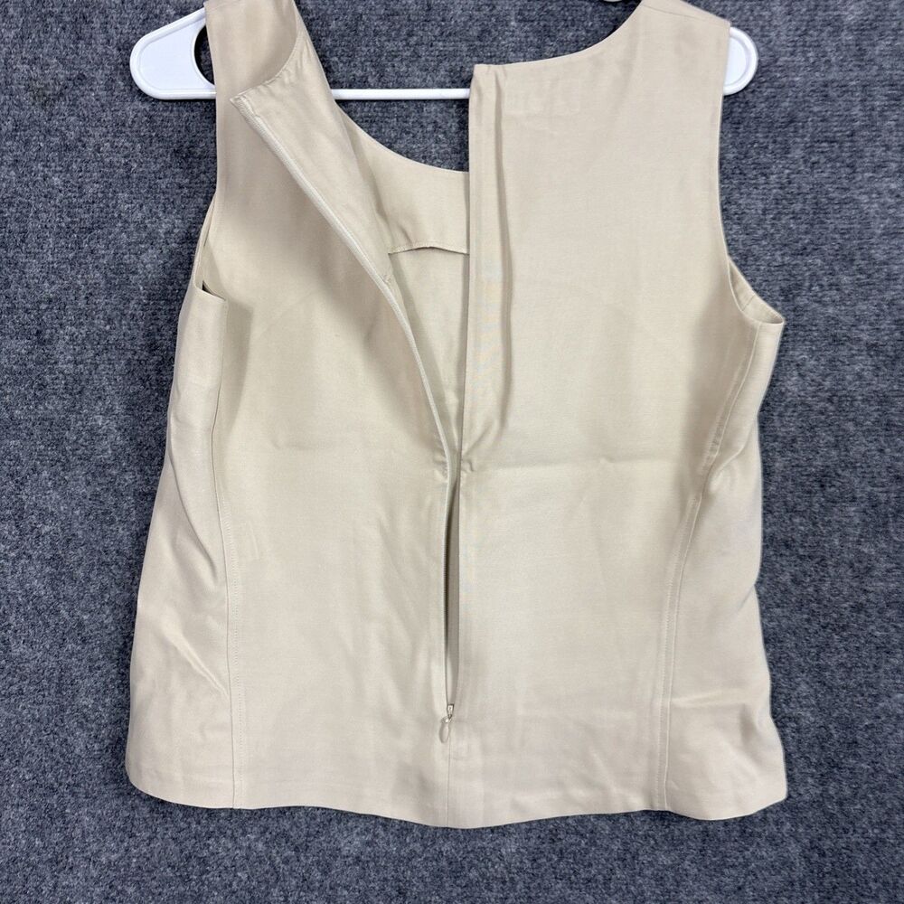 Talbots Top Blouse Womens 8 beige Silk Business Party Old Money classic Minimal - Picture 7 of 9